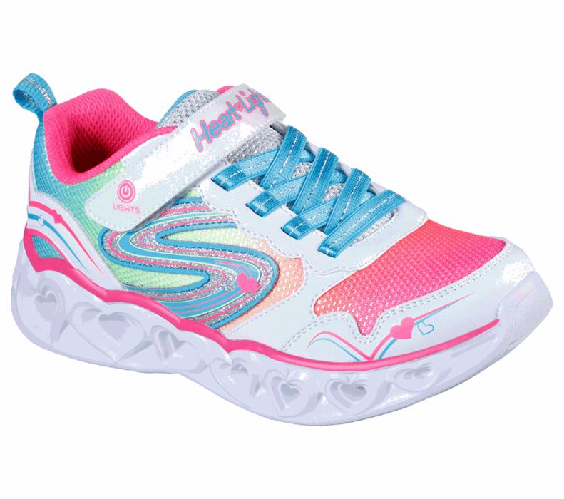 Skechers Lights: Heart Lights - Love Spark - Girls Sneakers White/Multicolor [AU-EG6609]